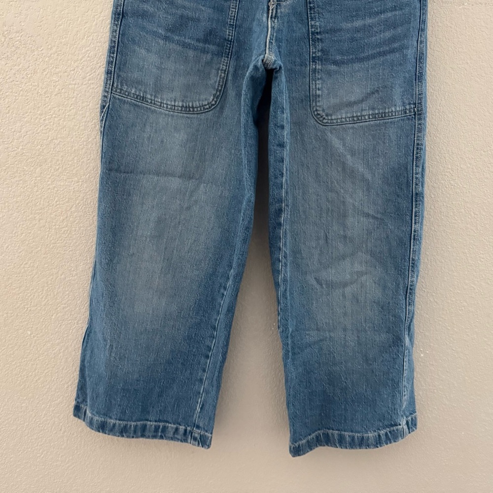 Free People Piper Wide Leg Crop Jeans 27 Med Denim Wash Casual 90s Retro boho - Picture 10 of 14